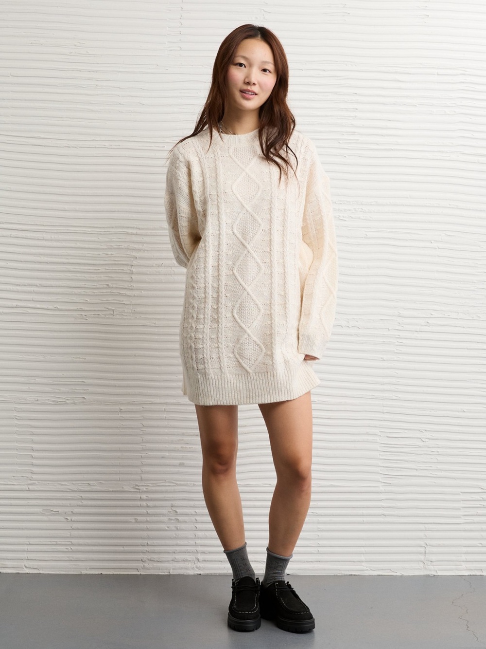 American Eagle Cable Knit Sweater Dress